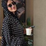 عباية البولكا دوت مع شيلة دانتيل | Polka Dot Abaya | صناعة سعودية | كريب فاخر