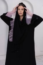 ⁦عباية تول وردي فاخرة من DUJE | Pink Tulle Abaya | كريب سعودي فاخر | صناعة سعودية⁩ - الصورة ⁦3⁩