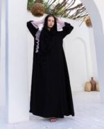 عباية تول وردي فاخرة من DUJE | Pink Tulle Abaya | كريب سعودي فاخر | صناعة سعودية