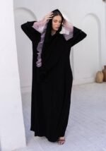 ⁦عباية تول وردي فاخرة من DUJE | Pink Tulle Abaya | كريب سعودي فاخر | صناعة سعودية⁩ - الصورة ⁦7⁩