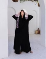 ⁦عباية تول وردي فاخرة من DUJE | Pink Tulle Abaya | كريب سعودي فاخر | صناعة سعودية⁩ - الصورة ⁦8⁩