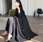 عباية حرير سوداء من DUJE | Silk Abaya | صناعة سعودية فاخرة