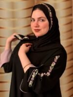 عباية بينك مطرزة من DUJE | Pink Abaya | كريب سعودي فاخر | صناعة سعودية