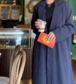 عباية بليزر مخططة من DUJE | Pinstripe Blazer Abaya | صناعة سعودية